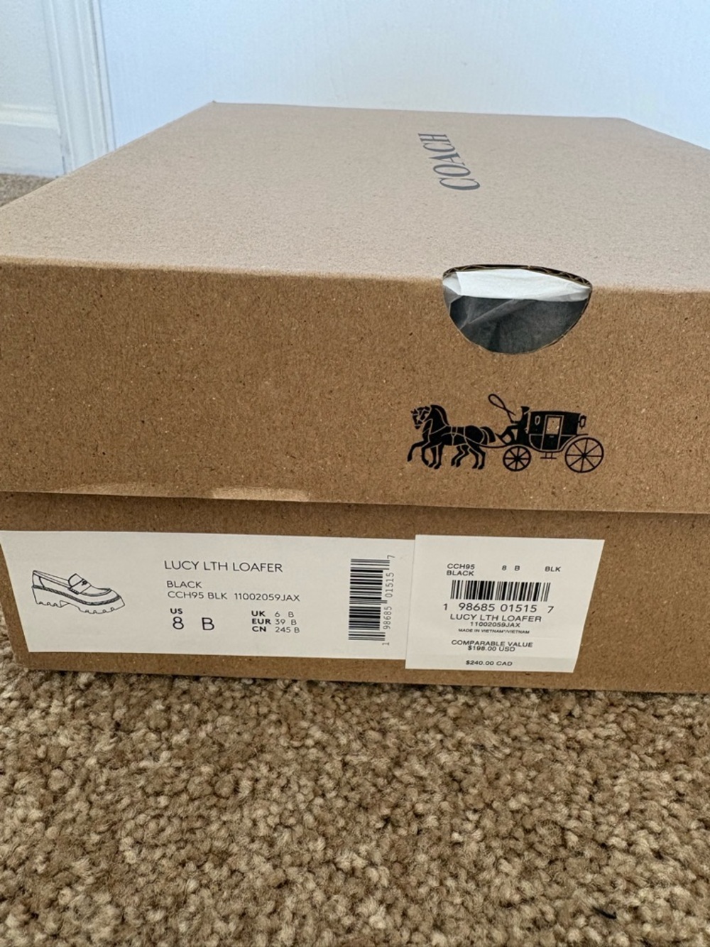 NEW Coach Lucy Leather Loafer , size 8, black - Picture 3 of 8